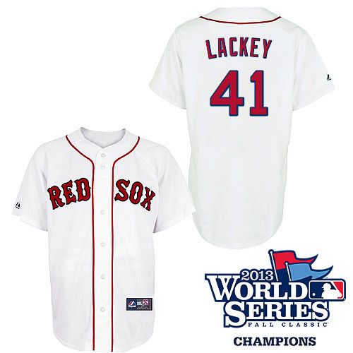 John Lackey #41 Youth Baseball Jersey-Boston Red Sox Authentic 2013 World Series Champions Home White MLB Jersey